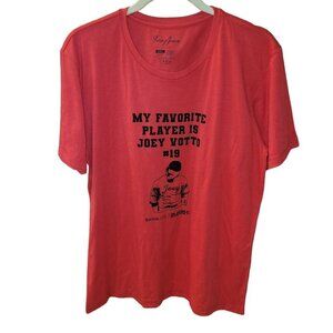NWT Swing Juice Joey Votto #19 Crewneck Short Sleeve T-Shirt Red Size Large